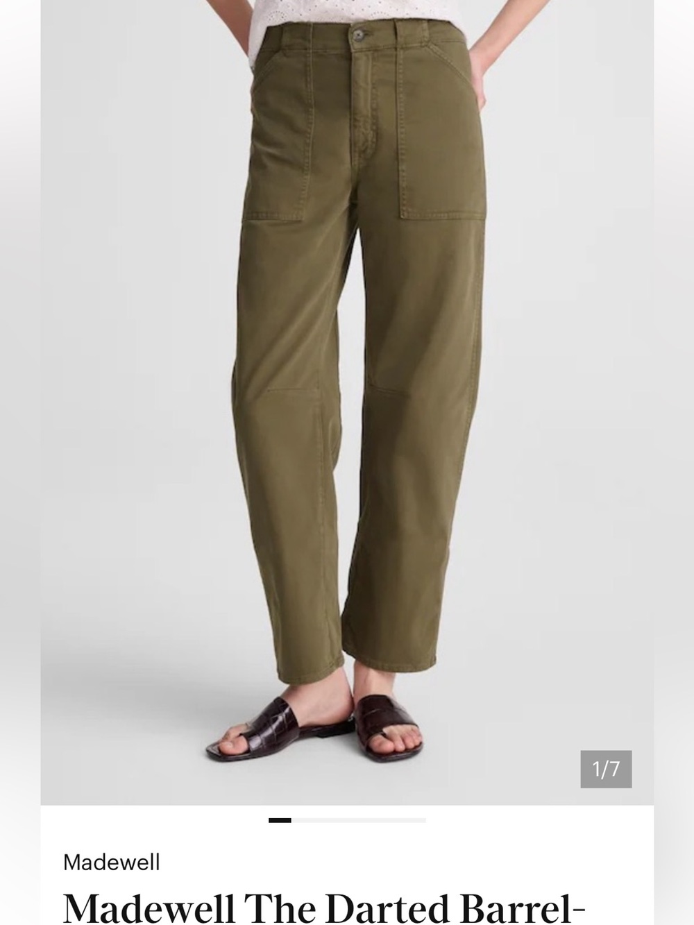 Madewell darted barrel leg Ankle Pants